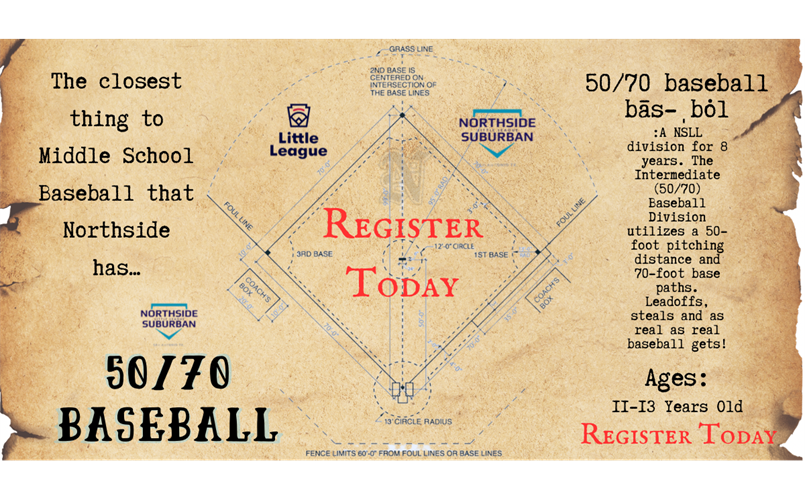 Register Today for 50/70 Baseball